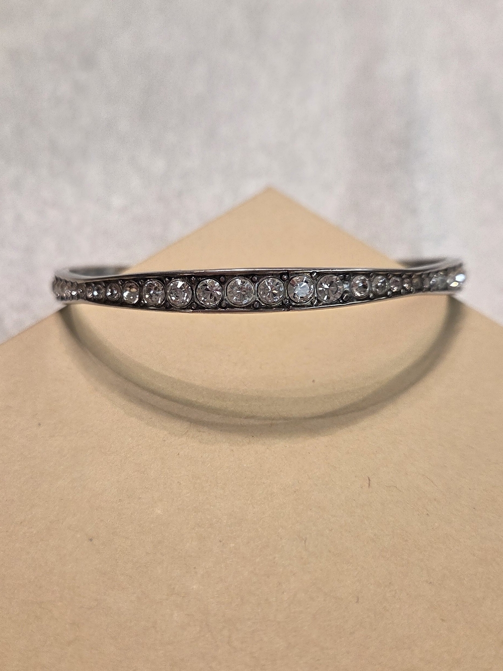 Brighton Silver Crystal Row Bangle - Silver & Clear